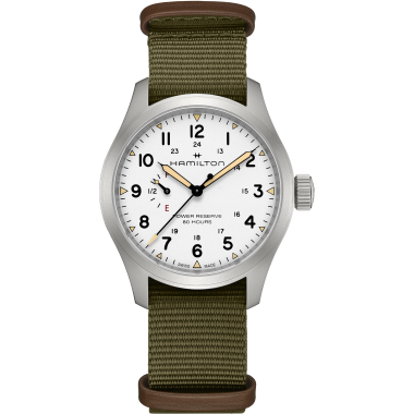 卡其野战系列动力储存显示40毫米机械腕表